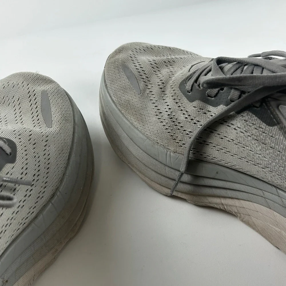 Hoka Mens 9 Bondi 8 Mens Running Athletic Outdoor Shoes Grey Harbor Mist Wide 4E